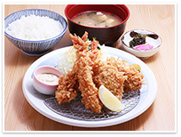 海老とカキフライ定食